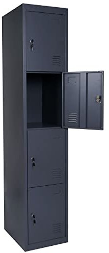 Mendler Schließfach Boston T163, Schließfachschrank Wertfachschrank Spind, Metall 180x38x45cm - anthrazit