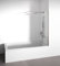 Mampara de bañera frontal panel fijo - Transparente - Cristal templado 6 mm Antical - Perfilería Plata Brillo - Ancho adaptable 98-100 cm - Alto 145 cm