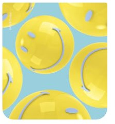 Samsung Galaxy Offizielle Smiley 'Balloon' Inhaltskarte für Z Flip5 FlipSuit Case, Blau