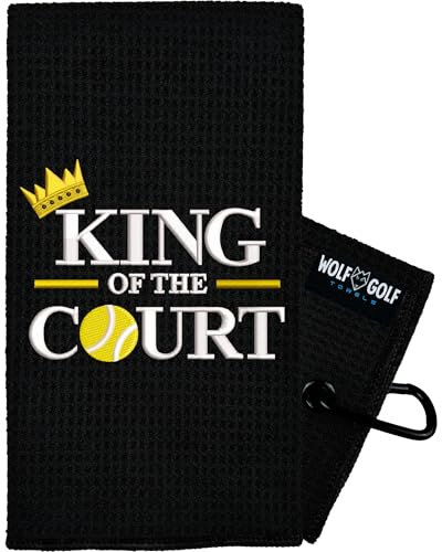 King of Court Tennishandtuch | besticktes Handtuch für Herren | individuelles Court-Zubehör | Tennisgeschenke