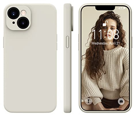 WXX für iPhone 14 Hülle Silikon Case, Handyhülle für iPhone 14 Ultra Dünn mit Microfiber, Flüssig Silikon Gel Gummi Kratzfeste Schutzhülle Matt Hülle für iPhone 14 6.1'' 2022 Hell Grau