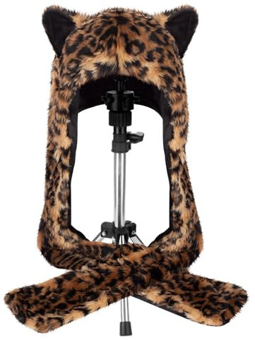 powerking Plüsch Neuheit Tier Hut,3 in 1-Funktion Faux Pelz Volle Tier Kapuze Hut Winter Warmer Cap