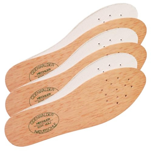 zederle 3 Paar Original Odenwälder Zedernholzsohlen (Herren 43), Einlegesohlen Herren & Damen, gegen Schweißfüße & Fußpilz, Einlegesohlen aus Zedernholz