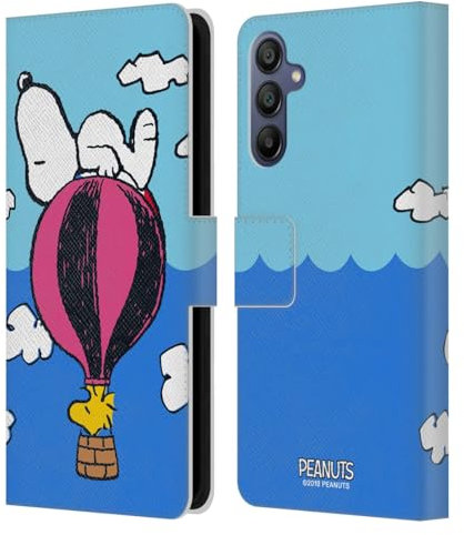 Head Case Designs Offizielle Peanuts Snoopy & Woodstock Ballon Halbzeiten Und Gelächter Leder Brieftaschen Handyhülle Hülle Huelle kompatibel mit Samsung Galaxy A15