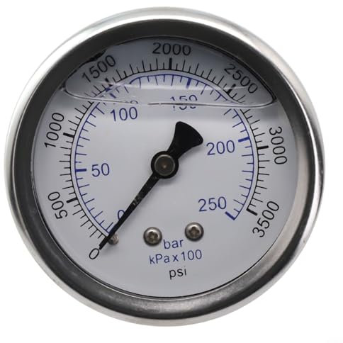 for HPLIVE M14x1.5 Thread Pressure Gauge, Pressure Washer Pressure Gauge 0-250 Bar 3500 Psi for 2.2/3/4/5.5KW High-Pressure Cleaners