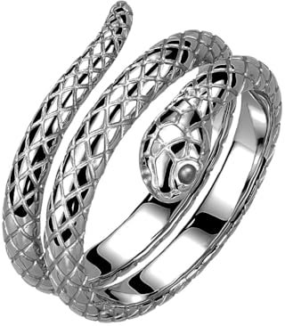 Bungsa Ring Schlange silber Edelstahl Unisex (64 (20.4))