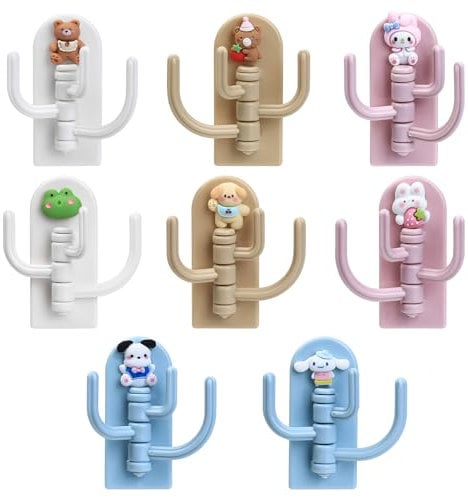 Coat Hooks, 8pcs Stick on Hooks for Hanging, Self Adhesive Hooks, Wall Sticky Hooks Extra Strong, Heavy Duty Clothes Hooks Wall Hooks for Hanging Coat Towel, Door Hooks for Bedrooms Kitchen Shower