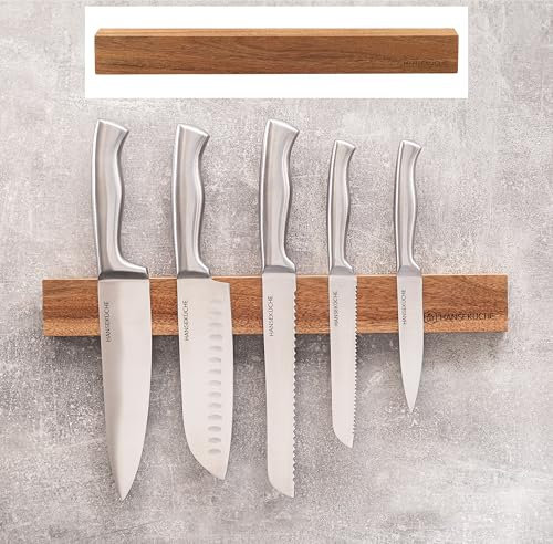 Hanseküche Messerblock - Messerhalter ohne Messer aus Holz Messerbrett beidseitig (Messerleiste Akazie)