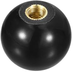 QUARKZMAN Boutons Sphériques Filetés Bouton Sphérique M5 Fileté Noir | 20mm de Diamètre pour Poignées de Balle d'Opération avec Insert en Cuivre, en Thermodurcissable, pour Poignée