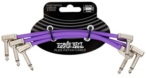 Ernie Ball Flex Patch Cable 6in - Purple - 3 Pack