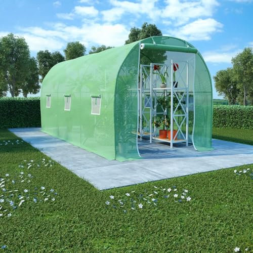 Iiaky Serre 9 m² 4,5x2x2 m,Carport Abri Voiture,Serre Tunnel