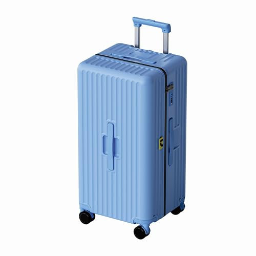 Koffer Trolley, Rollkoffer Reisekoffer Hartschalen 4 Rollen, Spinner Handgepäck,TSA, 100% PC(57cm, 45L,Blau)