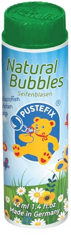 PUSTEFIX Klassik Natural Bubbles 42ml, Umweltfreundliche Seifenblasen Made in Germany, Perfekt für Kindergeburtstage, Hochzeiten und Events, 42 ml Flasche für nachhaltigen Spaß