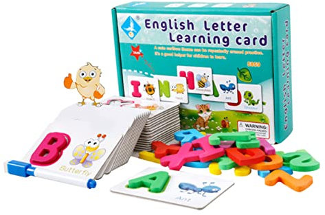 HOOTNEE Frühpädagogisches Spielzeug Für Kleinkinder Alphabet-kartenspiel Interaktives Lernspielzeug Pädagogisches Spielzeug Tiermuster