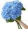 Artificial Hydrangea Flower 4PCS Large Latex Real Touch Fake Flowers Faux Silk Hydrangea Bouquet for Home Table, Wedding, Garden Party, Halloween Decor, Realistic Floral Arrangements (Blue)
