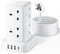 Tower Extension Lead with 8 Way Multi Plug Extension Tower & 4 USB Ports (13A),Mini Power Strip with Switch, 5M Extension Cable Surge Protection Extension Lead for Home, Office