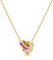 Linawe Collana da donna in acciaio inossidabile rosa, collana con ciondolo con pietre preziose, collana in rame placcato in oro, ciondolo a catena dorata, gioielli in cristallo portafortuna