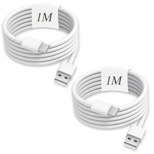 USB A to USB C Charger Cable Fast Charge Type C Charging Cord 1M Compatible for Kindle Charger Cable UK Kindle Oasis 10th 2019/Fire 7 8 10 Kids 11th/13th /Scribe/Colorsoft/Paperwhite Signature 2 Pack