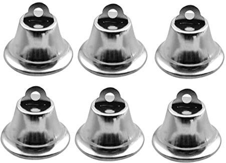 Cabilock 10 Stück Teiliges Kleine Metall Jingle Bells Silberne Weihnachtsglocken zum Basteln Schmuckanhänger DIY Weihnachtsbaum Dekoration Rustikale Weihnachtsdeko für Party und Zuhause