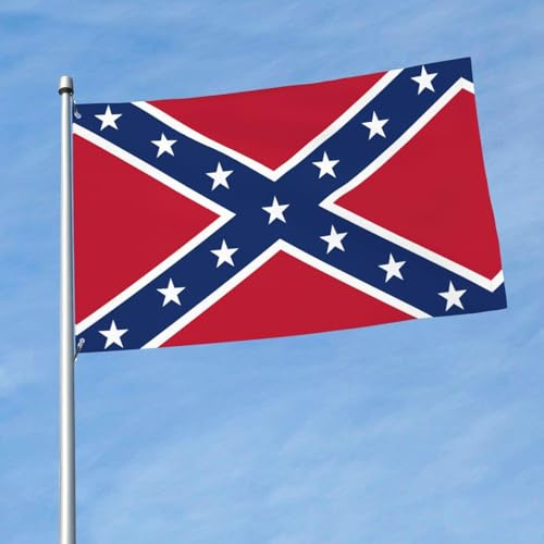 Flagge der Konföderierten, Gartenflagge, 90 x 152 cm, lebendiger Druck, Polyester-Banner, einfach aufzuhängen, für Terrasse, Party, Camping