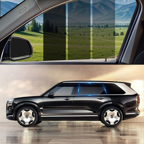 Tönungsfolie Auto, 75cm x 3m Scheibentönungsfolie Auto, 5% VLT Blockiert UV-/IR-Strahlen Kratzfeste Scheibenfolie Sonnenschutzfolie Selbstklebend, Hitze und Blendung für Haus-Pkw und LKW
