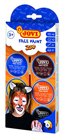 Jovi Face Paint, Set Zoo, 6 Botes, 8 ml, Colores Surtidos y Accesorios (174Z)
