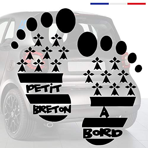 Sticker Bébé à bord pour voiture Petit Breton à Bord 20 cm Noir - Anakiss
