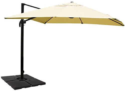 Mendler Gastronomie-Ampelschirm HWC-A96 3x4m Polyester/Alu - creme