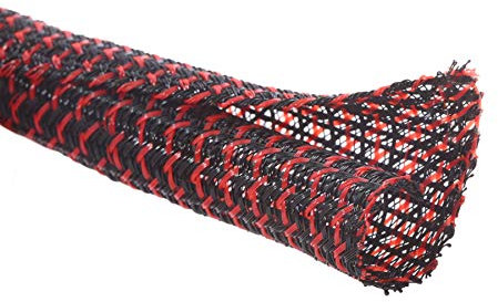 Alex Tech 25mm-7.7m Guaina Cavi Self-closing Raccogli Cavi Nascondi Cavi Guaina Per Cavi Per Ufficio Casa Auto - Nero Rosso