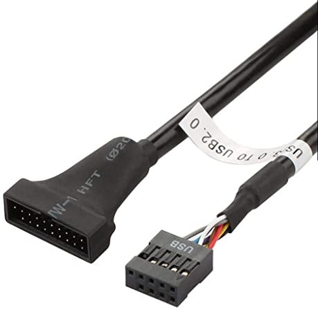 CABLEPELADO Cable USB 2.0 de 9 Pin Hembra a USB 3.0 de 20 Pin Macho | Adaptador conversor USB 9 Pin a 20 Pin | Velocidad de Datos: 480 Mbps | 15 cm