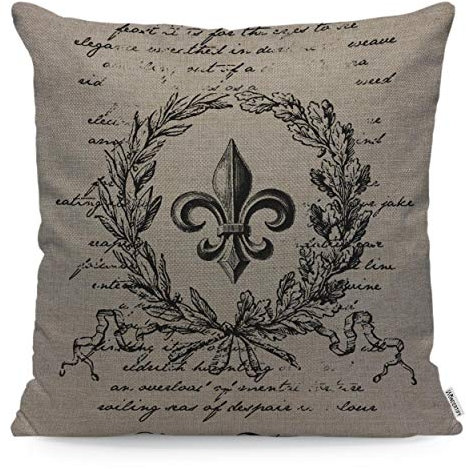 WONDERTIFY Kissenbezug mit Lilien-Motiv im Vintage-Stil mit Retro-Buchstaben – weicher Leinen-Kissenbezug für dekorative Schlafzimmer/Wohnzimmer/Sofa/Auto – Couch-Kissenbezüge 45,7 x 45,7 cm