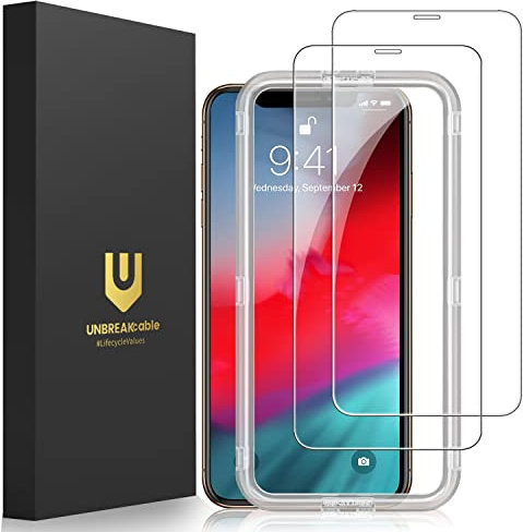 UNBREAKcable Schutzfolie Kompatibel mit iPhone 11 Pro/XS/X [2er Pack] (5.8 Zoll), 2.5D Double Defense Series Displayschutzfolie, 9H-Härte, Kratzfest, Anti-Fingerprint