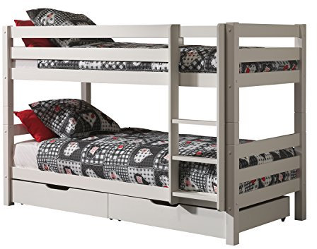 Vipack Etagenbett Pino Kiefer massiv Weiss lackiert