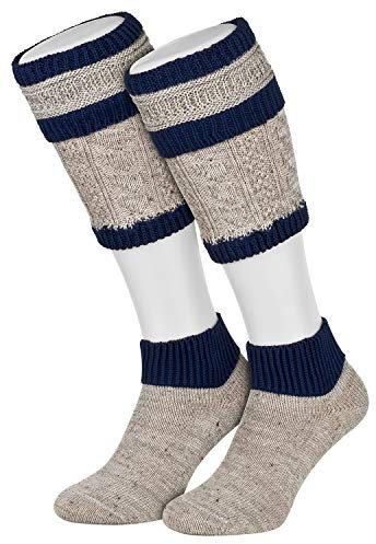 Piarini Nuss Royal 2 teilig Loferl Trachtenstrümpfe Trachtensocken Wadenwärmer Herren Zopfmuster Gr. 45 46