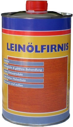 Leinöl - Firnis Holzimprägnierung & zum Herstellen von Ölfarben inkl. Pinsel zum Auftragen von E-Com24 (Firnis 1 Liter)