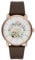 Emporio Armani Herrenuhr , Automatikuhrwerk, 43mm Rose Gold Edelstahlgehäuse mit Lederarmband, AR60027