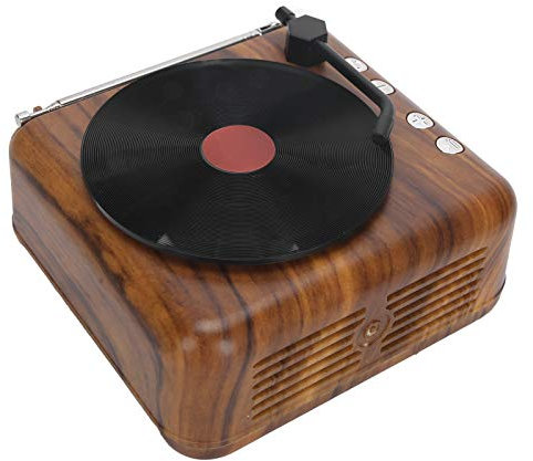 Socobeta Bluetooth Speaker Portable Mini Retro Record Player High Definition Subwoofer Voice Box Retro Record Player for Party Travel Consumer Electronics