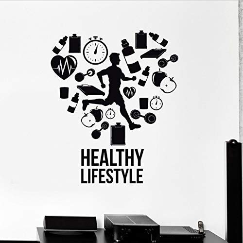 Gesunder Lebensstil Wandtattoo Run Runner Wandaufkleber Fitnessstudio Aerobic Aufkleber Home Decor Abnehmbar 42X50Cm
