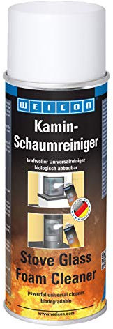 WEICON Kaminschaumreiniger 400 ml, Kaminscheibenreiniger Ofenglas-Reiniger, für Kachelofen, Elektrokamin, Kohleofen usw.