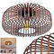 HOFSTEIN Deckenleuchte Wemude, 1-flammige Deckenlampe aus Metall, Schwarz-Kupfer, E27-Fassung, Spannender Lichteffekt durch Gitter-Optik, Durchmesser 40 cm, Modern Vintage Design, Schlafzimmer, Küche