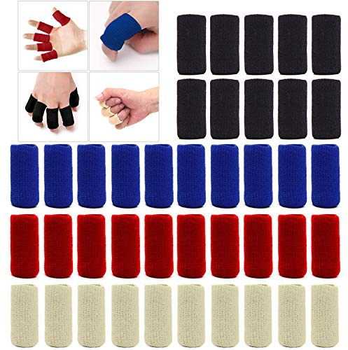 ELANE Finger Sleeves Protectors, Black, Blue, Red, Beige, 40 Pcs