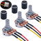 Taiss/3 Stück 100K Ohm Linear Taper Drehpotentiometer WH148 B100K 3 Pin mit XH2.54-3P Anschlusskabel + Schwarzer Knopf-Abdeckkappe 148-100k-BKL