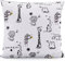 Kinder Kissenbezug Dekorativ Gemustert 40 x 40 cm, 1 Pack Baby Kleinkind Kissen Kissenbezüge für Kinderwagen, Bio Baumwolle Kopfkissenbezug mit Reißverschluss, Weiß Waldtiere