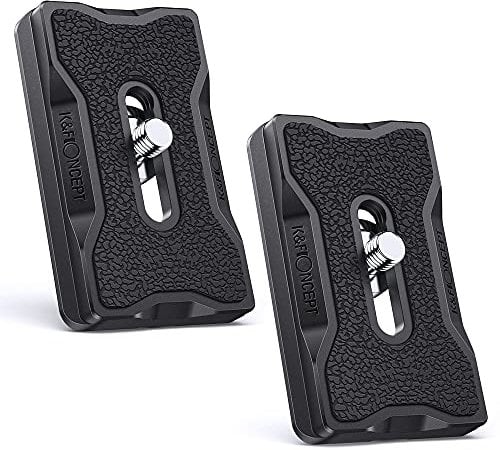 K&F Concept Set of 2 Quick Release Plate Adapter 1/4 Inch Aluminium Tripod Mount for DSRL Camera Ball Head Tripod