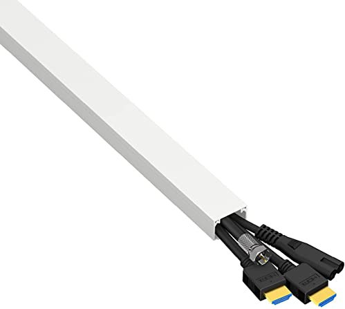 Quadratischer Kabelkanal, selbstklebend, Kabelmanagement zum Verstecken von Kabeln, 1 m Länge (Multipack mit 10 m), Weiß (1 m, 8 x 12 mm, Weiß)