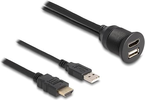 Delock Kabel HDMI-A Stecker und USB 2.0 Typ-A Stecker zu HDMI-A Buchse