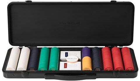 SLOWPLAY Godel Ceramic Poker Chips Set for Texas Hold'em, 500 PCS [with Numbered Values], 39mm & 10g Each | Features a High-end Chip case with Extra Durable German Polycarbonate Shell