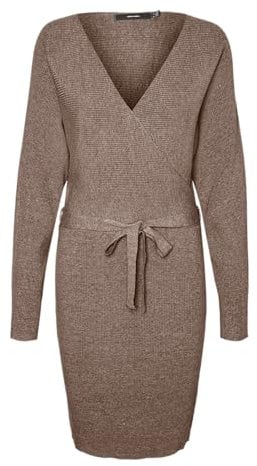 Vero Moda Vmhollyrem Ls Robe col en V GA Noos, Lentilles Brunes, M Femme