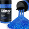 Hemway Premium Glitter Shaker - Sapphire Blue Holographic | Microfine Metallic Flake Sequins for Resin & Epoxy Crafts | Craft Supplies for Tumblers, Festival, Hair, Face, Body, Eye & Nail Art | 125 g