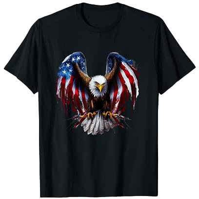 US Flagge als Adler - USA Flagge T-Shirt